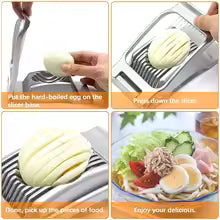 Larger Egg Slicer for Hard Boiled Eggs Banana Slicer, Aluminium & Stainless Steel Wires Strawberry slicer Multipurpose Heavy Duty Dishwasher Safe Banana Cutter slicer
